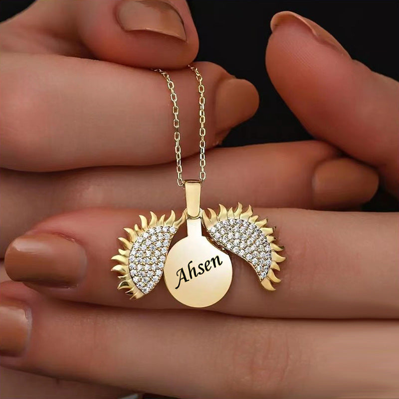 Sun God Necklace Pendant Sterling silver plated with 18K gold