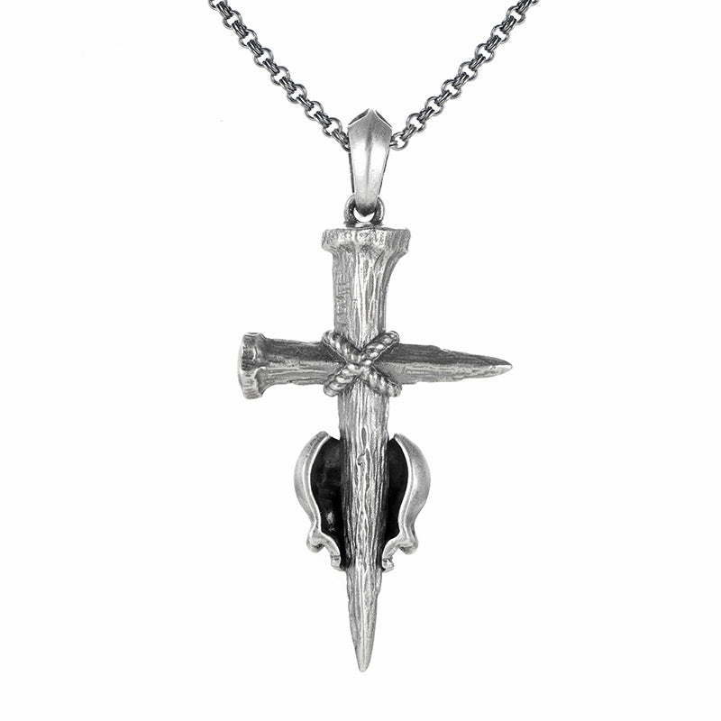 Hip-hop Cross Skeleton Pendant Necklace