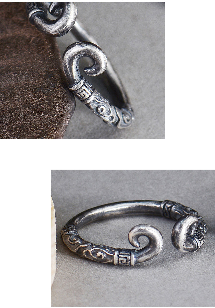 Sterling silver handmade couple ring