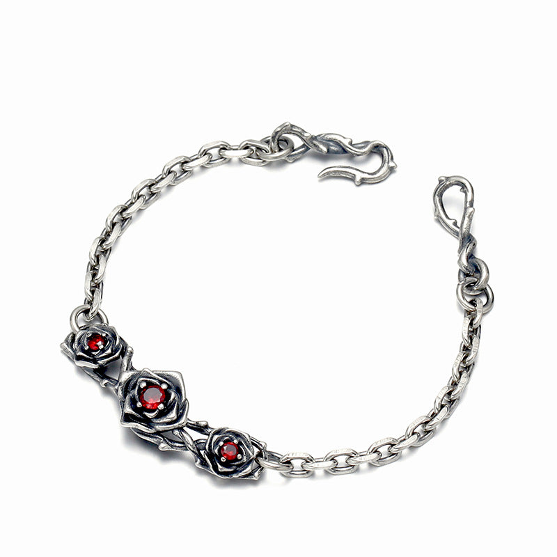 Silver Plated Rose Bracelet