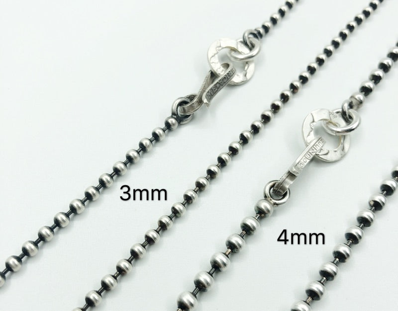 Handmade silver bead chain necklace