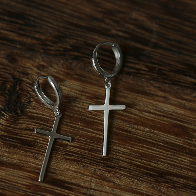 Cross pendant earrings