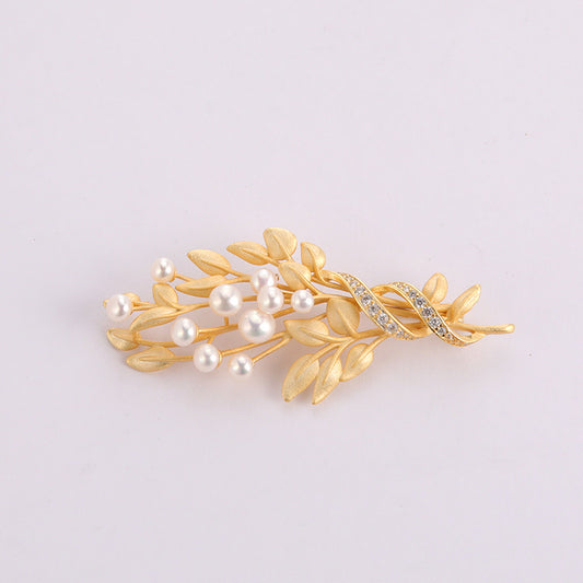 Natural pearl gold-plated brooch pendant dual-use