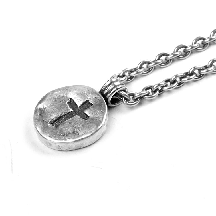 Sterling silver handmade pendant cross necklace