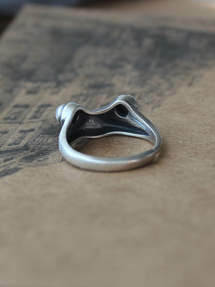 Silver Frog open ring