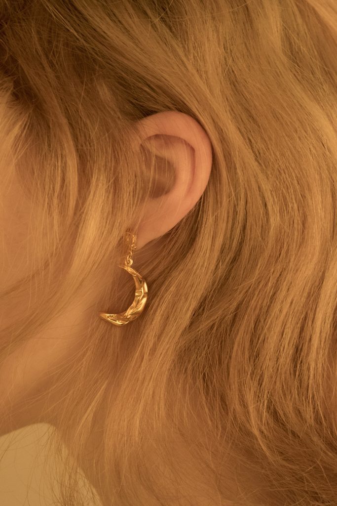 Gold Plated Moon Earrings