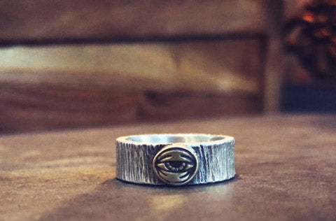 Eye sterling silver rings handmade