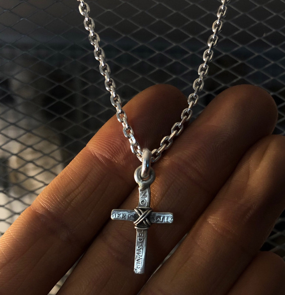 Cross Pendant and Necklace Set sterling silver handmade