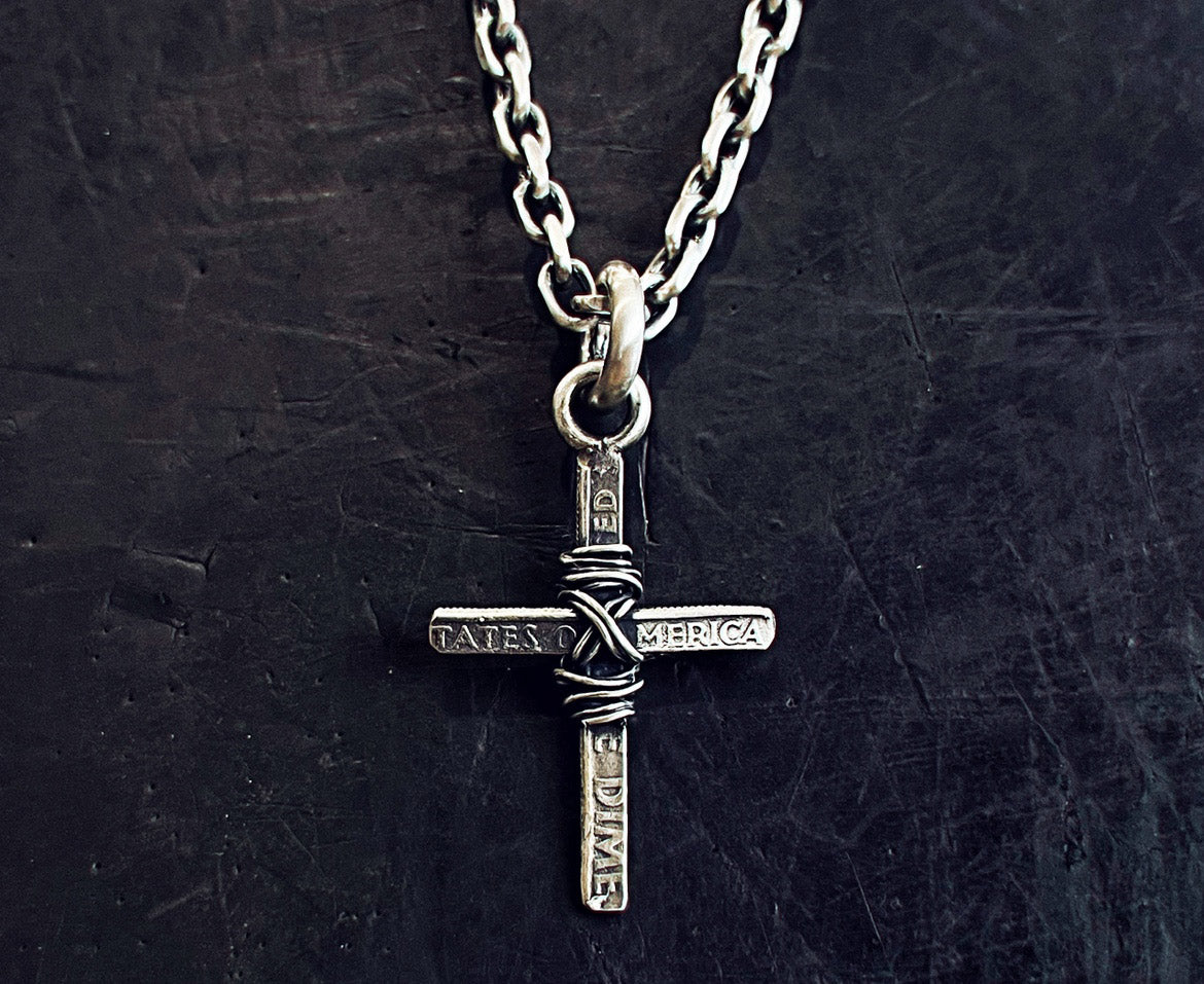 Cross Pendant and Necklace Set sterling silver handmade