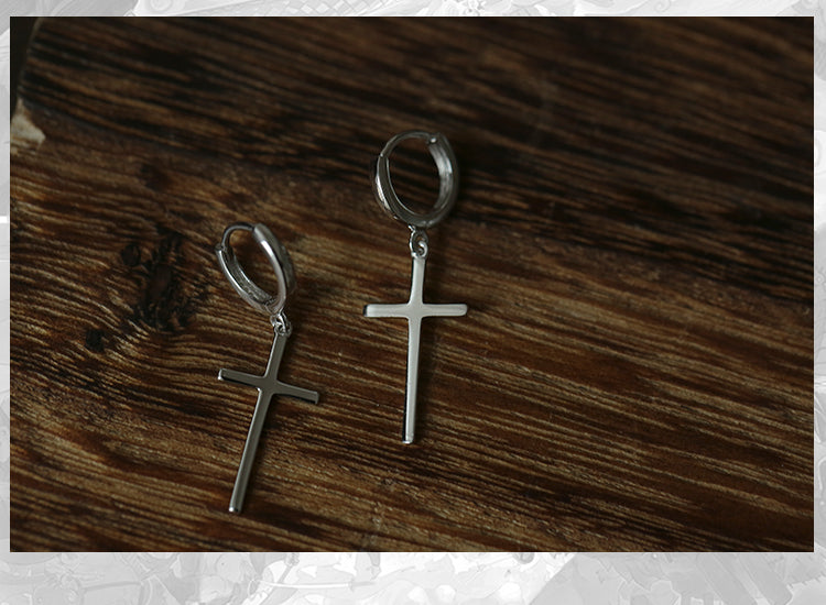 Cross pendant earrings