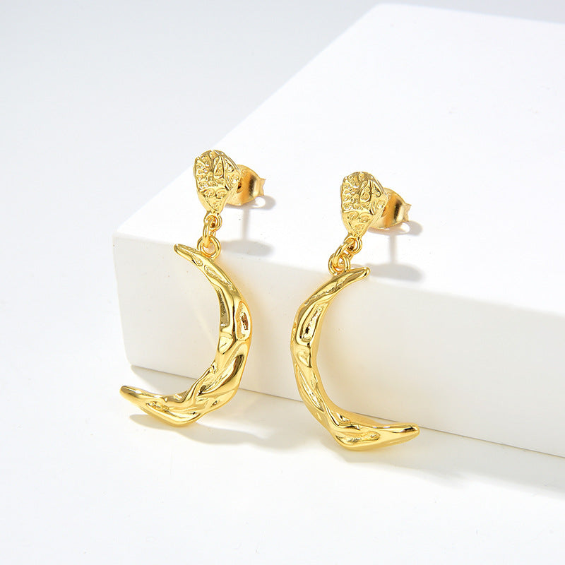 Gold Plated Moon Earrings