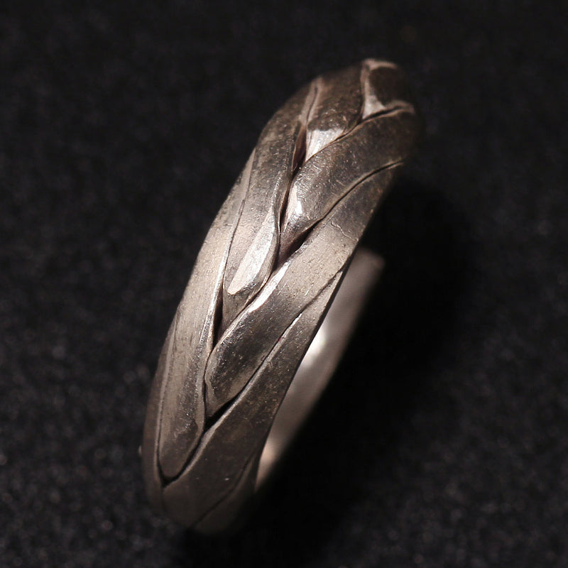 Handmade sterling silver woven ring