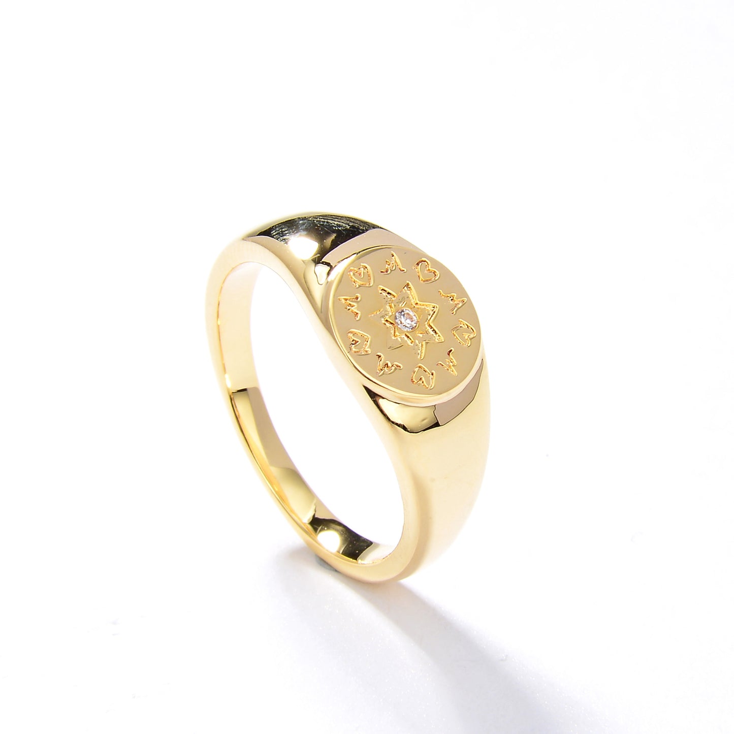 Twelve Constellations Gold Plated Ring