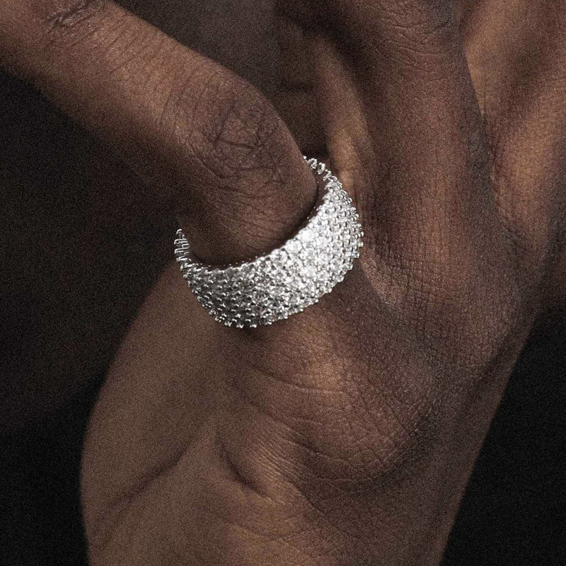 Men's full diamond Cuban ring