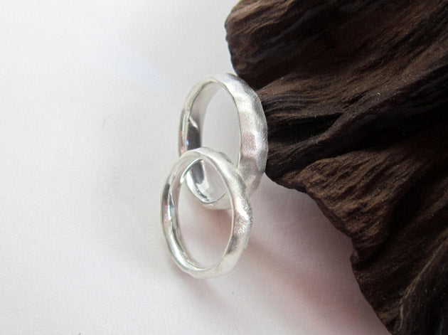 Improvised pattern ring sterling silver handmade