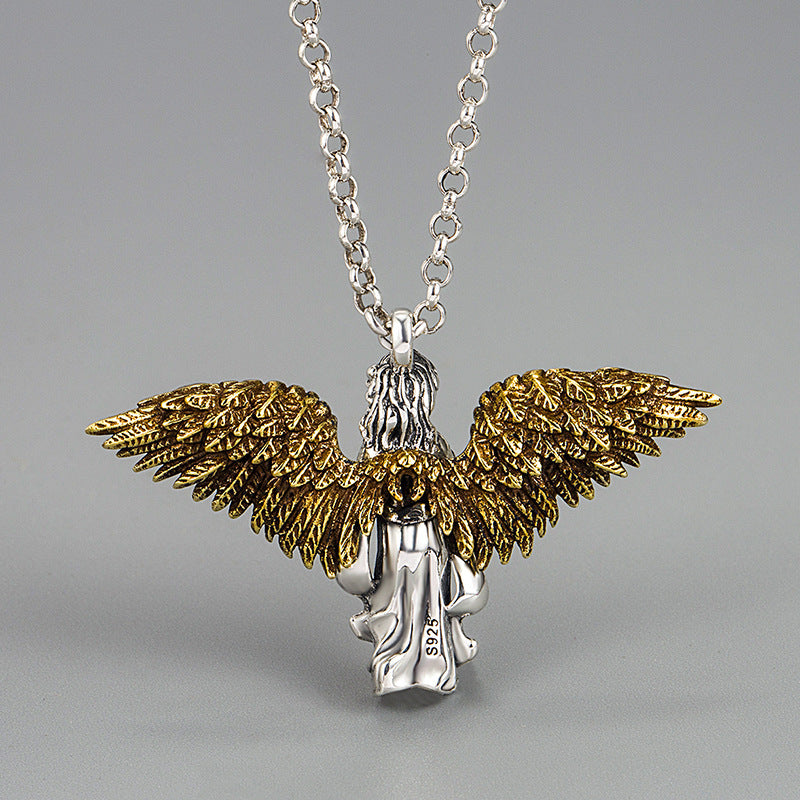 Hip Hop Angel Wings Pendant Necklace