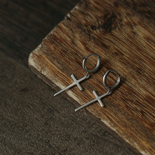 Cross pendant earrings