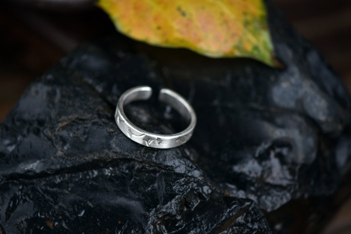 Handmade silver gingko leaf ring