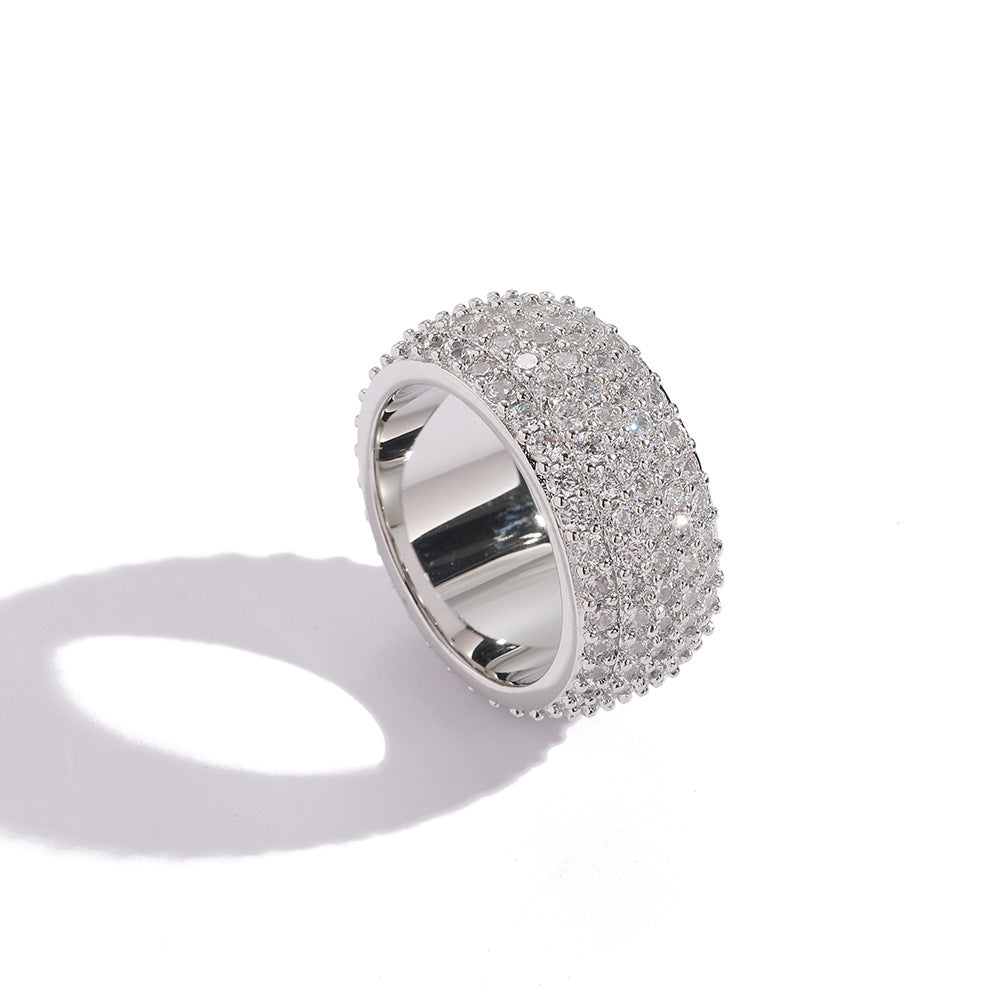 Men's full diamond Cuban ring