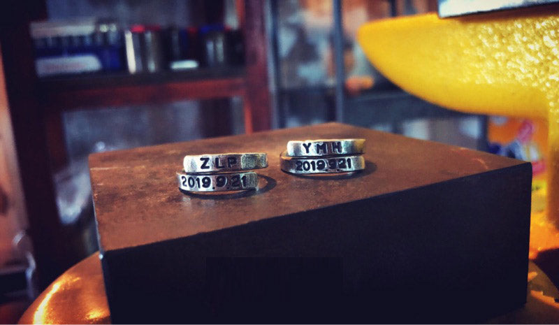 Couple rings Letterable handmade sterling silver