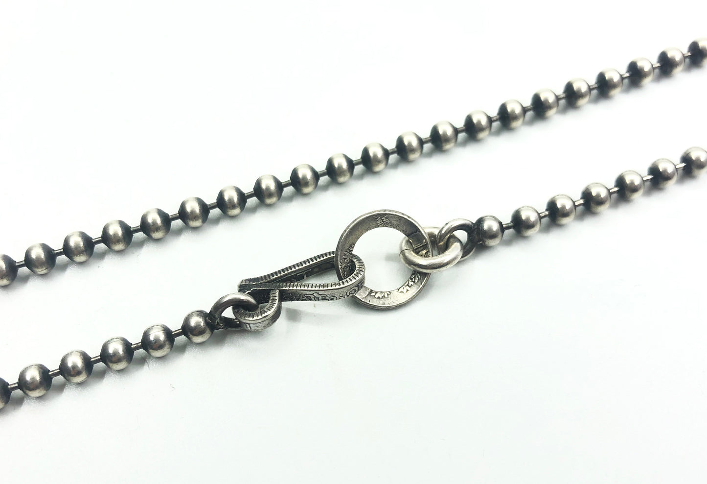 Handmade silver bead chain necklace