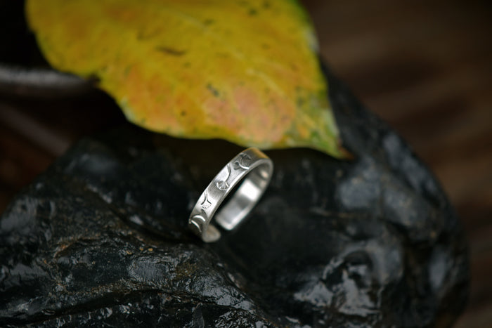 Handmade silver gingko leaf ring