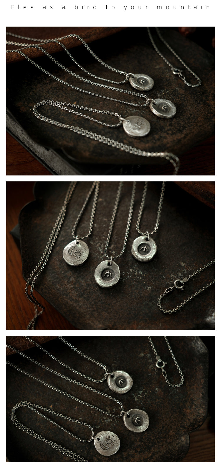 Handmade round pendant necklace