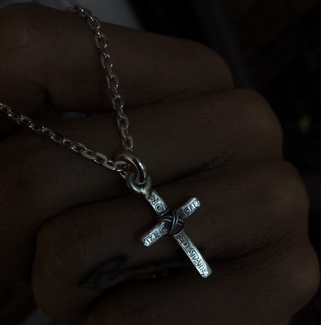 Cross Pendant and Necklace Set sterling silver handmade