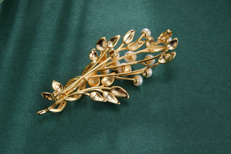 Natural pearl gold-plated brooch pendant dual-use