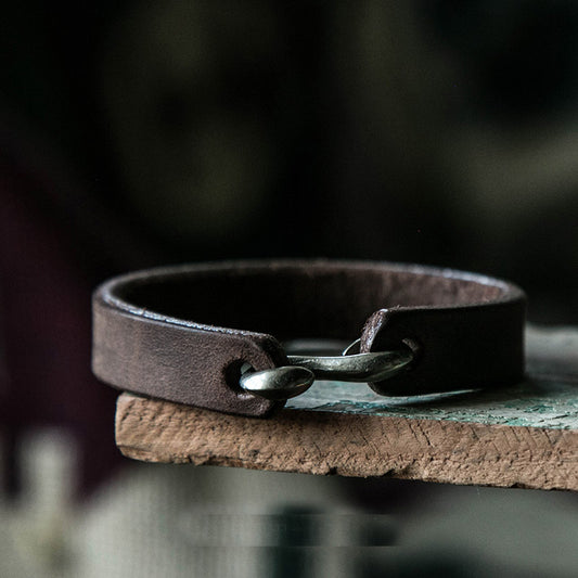 Handmade cowleather bracelet lettering