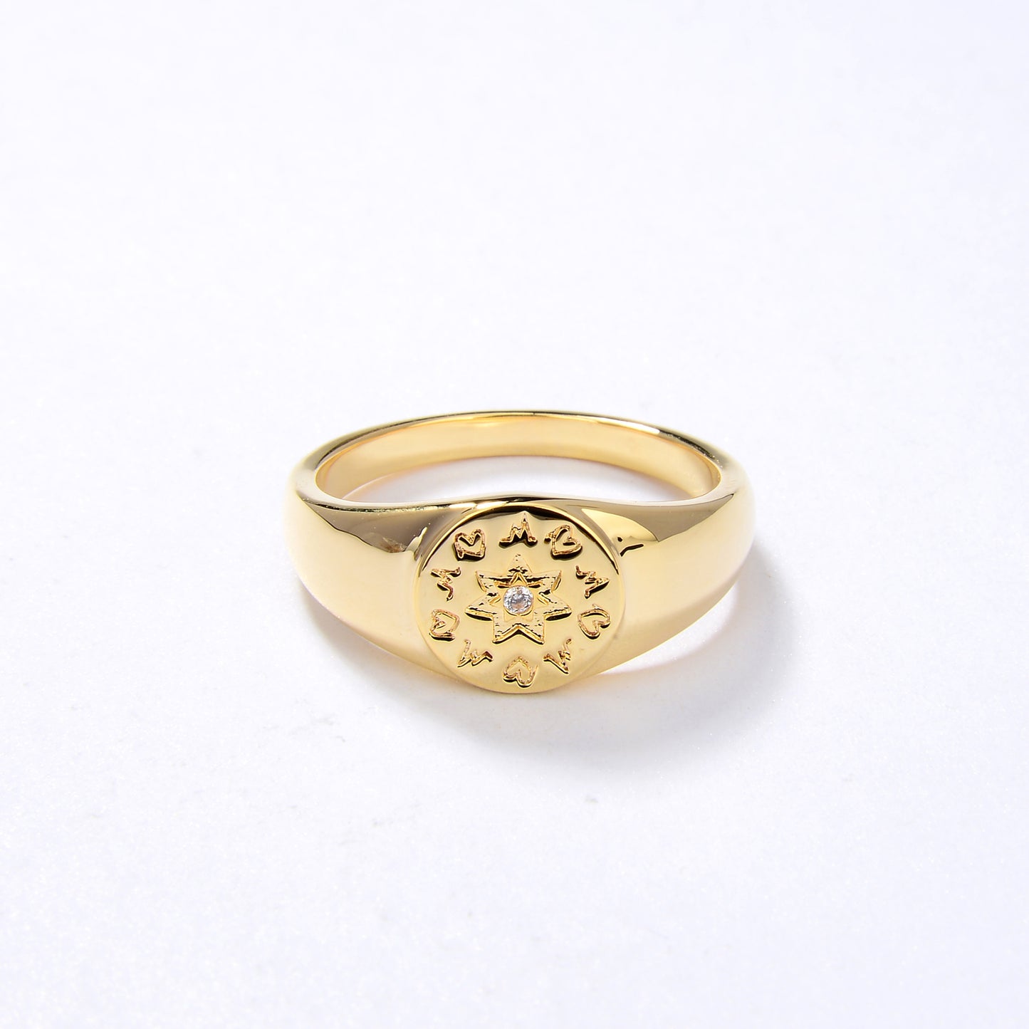 Twelve Constellations Gold Plated Ring