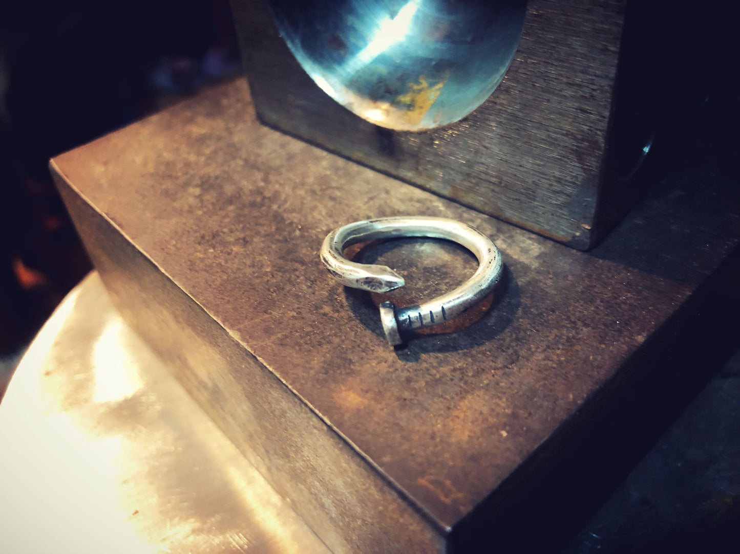 Sterling silver nail ring handmade