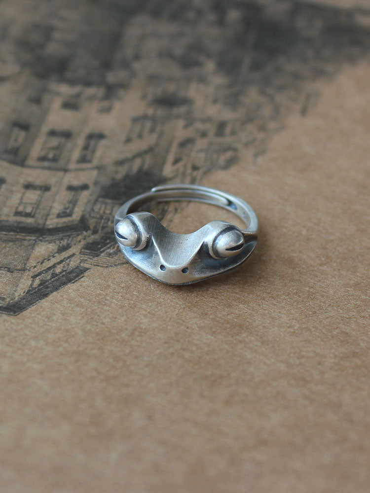 Silver Frog open ring