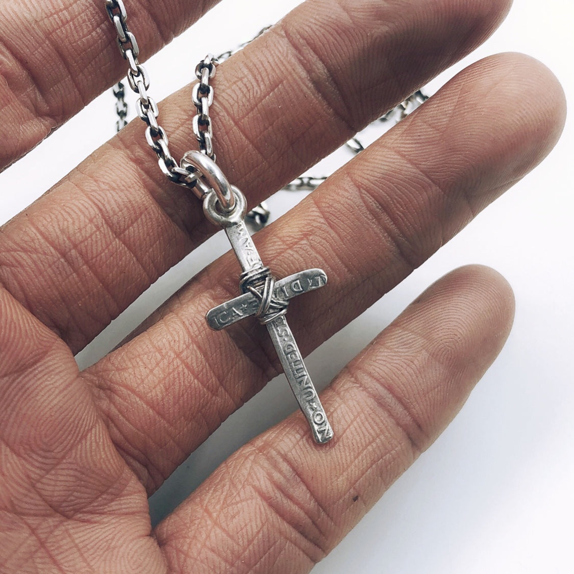 Cross Pendant and Necklace Set sterling silver handmade