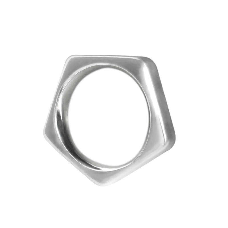 Sterling silver pentagon ring