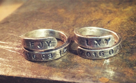 Couple rings Letterable handmade sterling silver