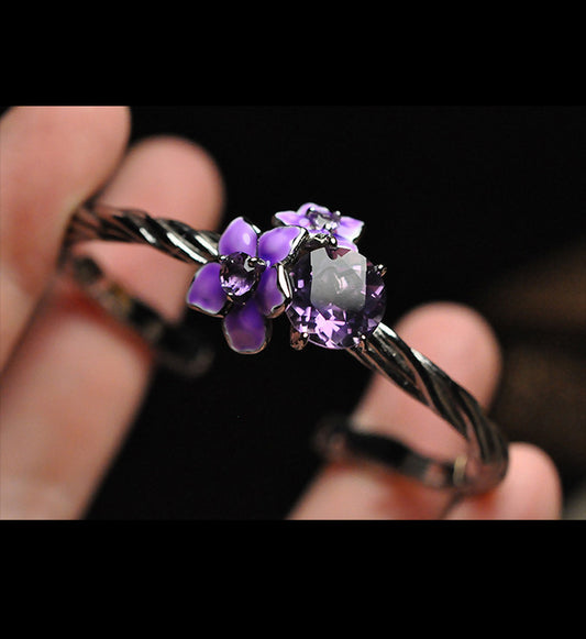 Flower Bracelet-Natural Amethyst