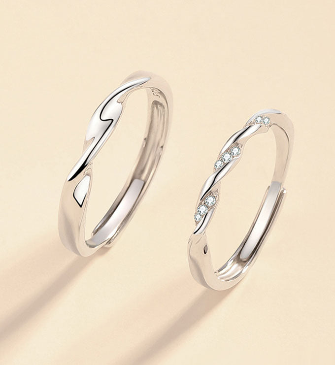 Mobius Ring Sterling Silver Couple Ring