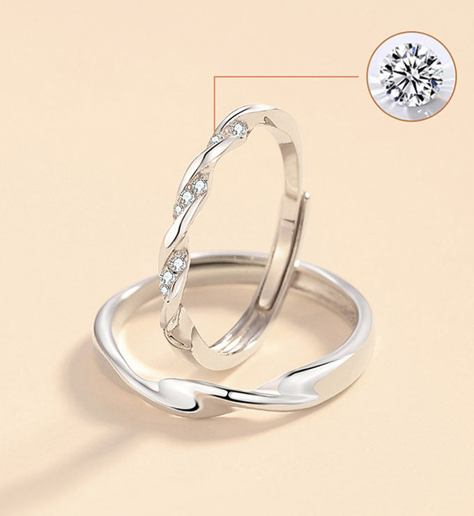 Mobius Ring Sterling Silver Couple Ring