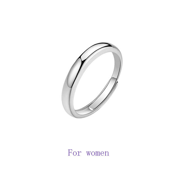 Simple sterling silver couple ring