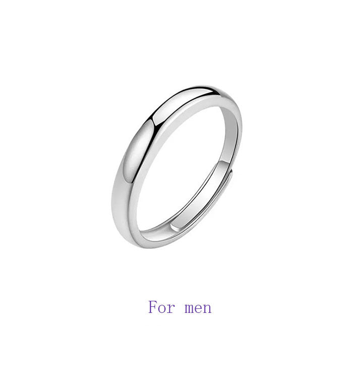 Simple sterling silver couple ring