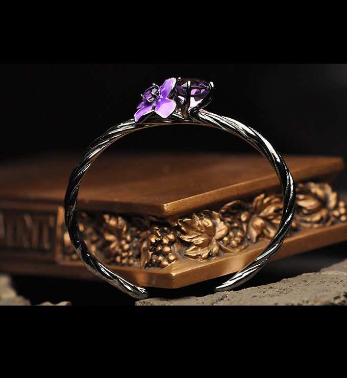 Flower Bracelet-Natural Amethyst