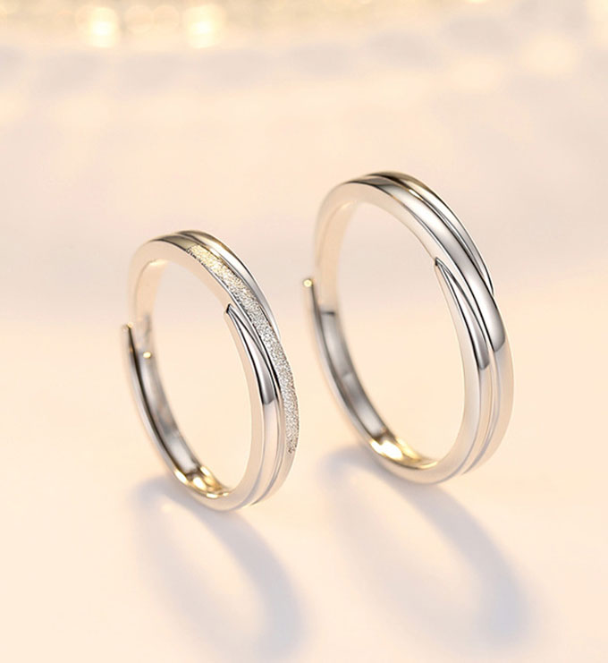 Sterling silver couple ring