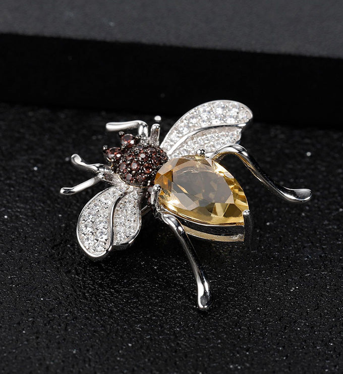 Bee brooch-Natural Citrine